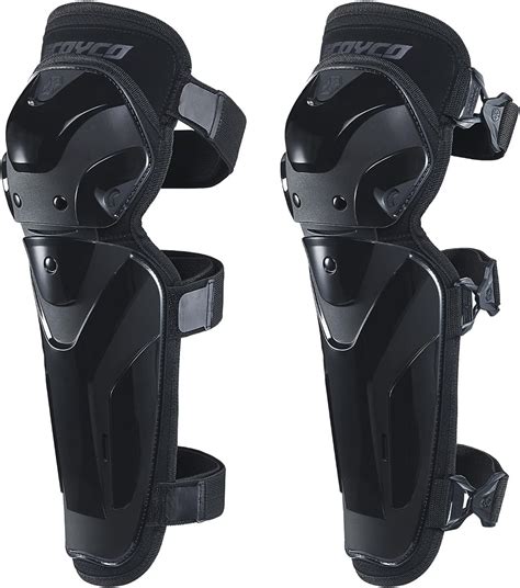 Scoyco 1 Pair Motorcycle Knee Shin Guard Pads Black 3 Sections