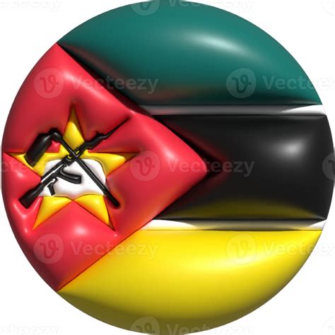 Mozambique flag circle 3D. 22501563 PNG