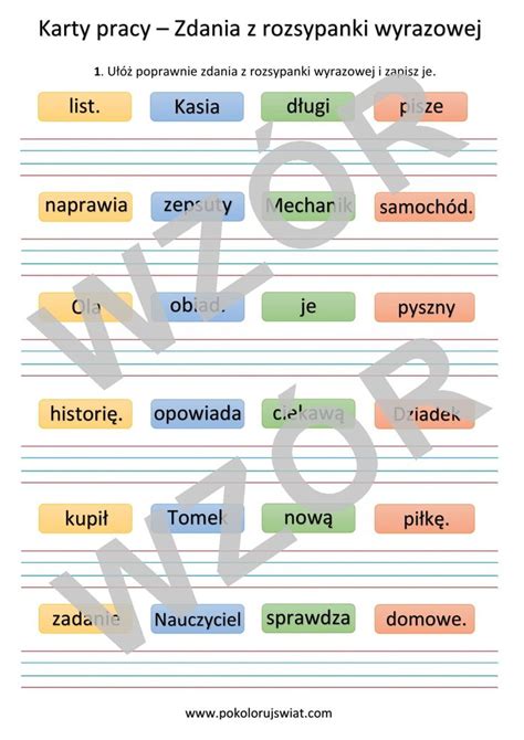 Karty Pracy Przedszkolne I Wczesnoszkolne Pokoloruj Wiat