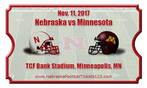 Nebraska Cornhuskers vs Minnesota Golden Gophers Football Tickets | Nov ...