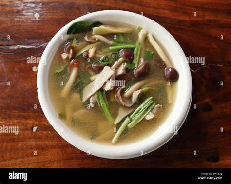 Hot And Sour Soup With Pork And Mushroom Thai Style Stock Photo Alamy