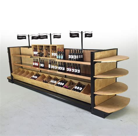 Liquor Shelves And Wine Rack Double Sided Gondola Kit W End Caps 16ft