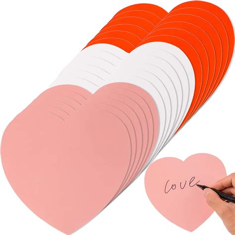 Haddiy Large Paper Hearts Cutous 80 Pcs Red Pink 6 Inches Die Cuts Heart Shape Cards