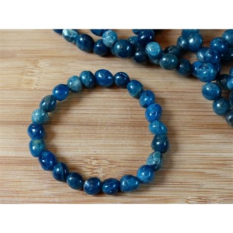 Bracelet Apatite Bleue en pierre roulée Bijoux en pierres naturelles