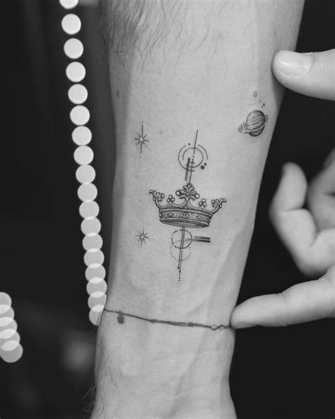 Crown Tattoo Located On The Wrist Illustrative Style