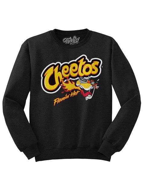 Tee Luv Men S Faded Flamin Hot Cheetos Snack Logo Crewneck Sweatshirt Xl Walmart