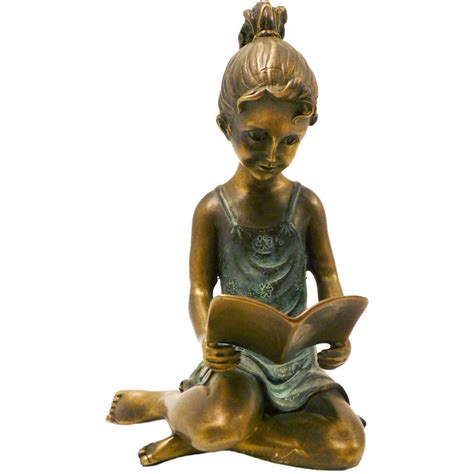 Sculpture Bronze Jeune Fille Au Livre Par Ben Wouters