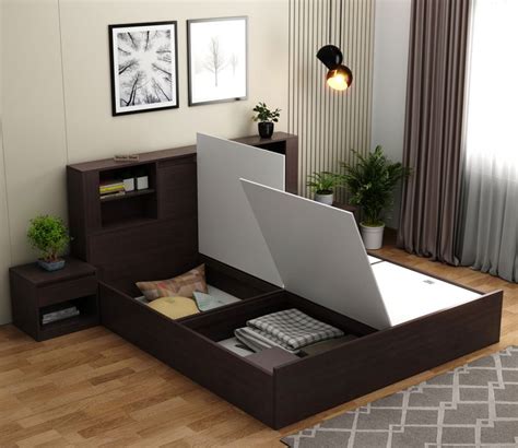 Buy Caratline Engineered Wood Bed With Box Storage (King Size, Flowery ...