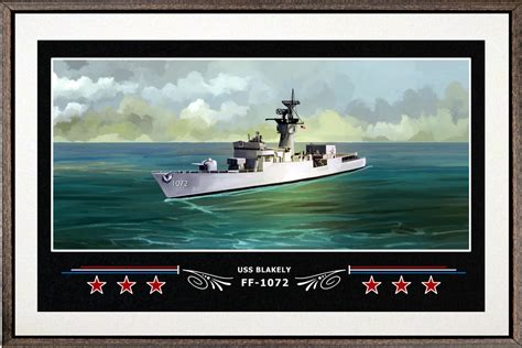 Uss Blakely Ff 1072 Box Framed Canvas Art Navy Emporium