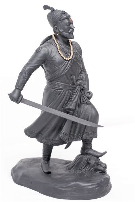 Shree Chhatrapati Sambhaji Maharaj with Sword - 19-inch Statue