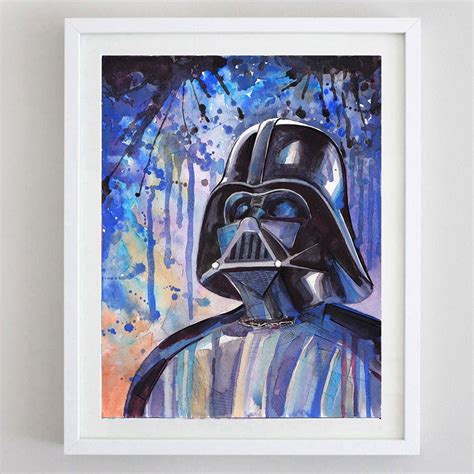 Star Wars Watercolor Print Darth Vader Watercolor Art Star Etsy