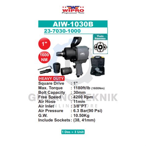 Jual Air Impact Wrench Twin Hammer Truck Heavy Duty Wipro Aiw B