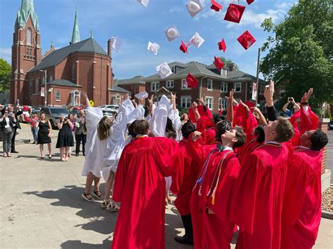 Sacred Heart Graduates Toss Caps Sunday Sedalia Democrat