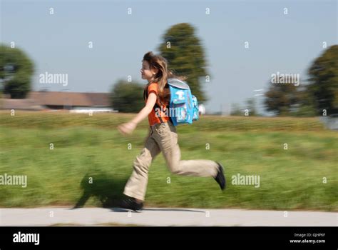 Child Running Late For School Bus Hi Res Stock Photography And Images