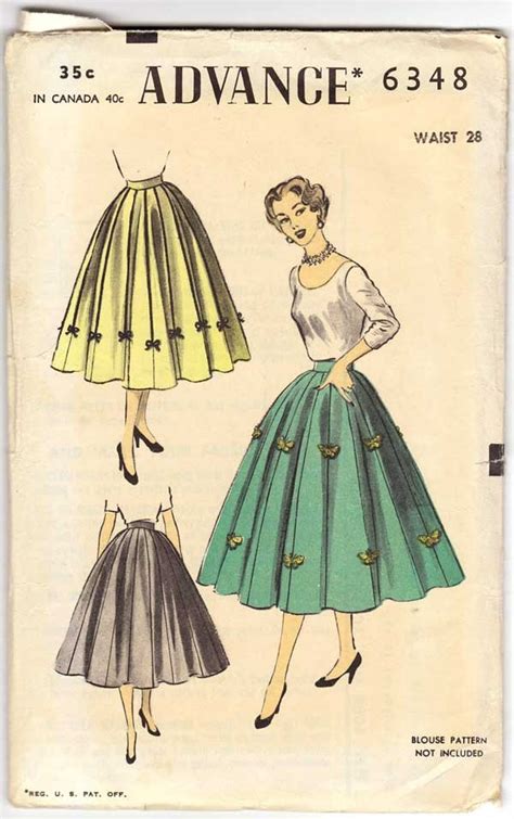 Vintage Gored Skirt Pattern Advance S Gore Skirt Waist