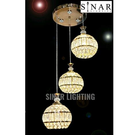 Jual Lampu Gantung Minimalis Kristal 34126 3 FULL LED Di Lapak Sinar