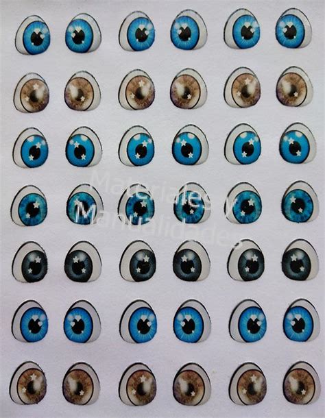 OJOS ADHESIVOS STICKER PARA MUÑECAS MANUALIDADES FOMY PASTA FRIA GOMA