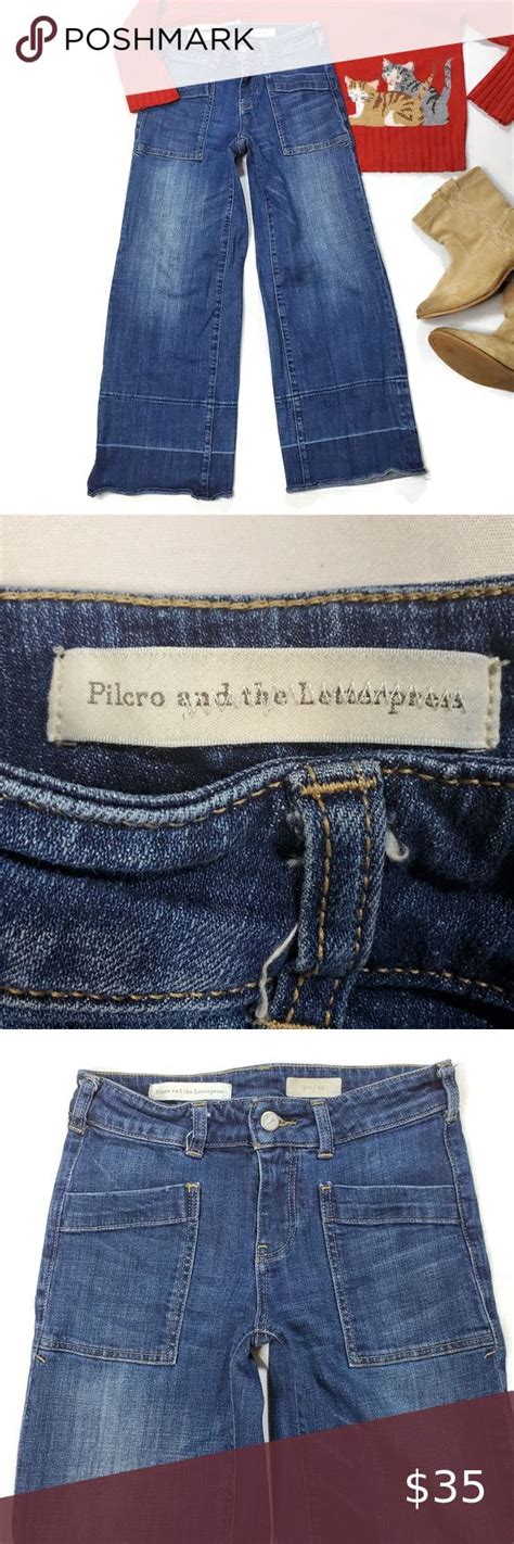 Anthro Pilcro And The Letterpress Wide Leg Crop Wide Leg Denim