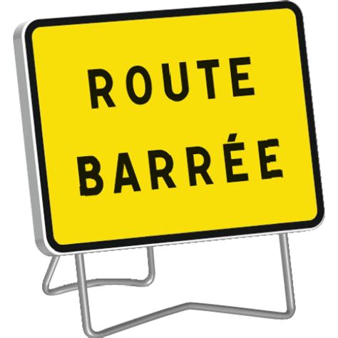 Panneau de signalisation KC1 route barrée rétroréfléchissant