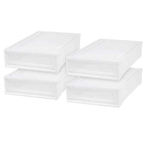 Free Shipping Iris Usa Stackable Underbed Storage Units 4 Pack 27 5qt