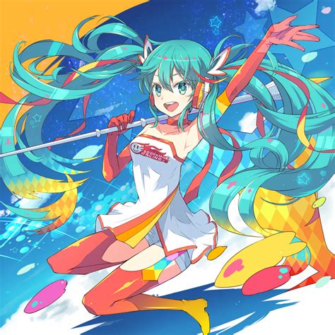 Hatsune Miku Racing Miku And Racing Miku Vocaloid And 1 More Drawn