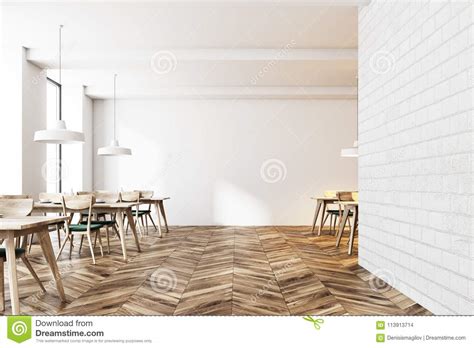 White Brick Cafe Wooden Tables Stock Illustrations 418 White Brick