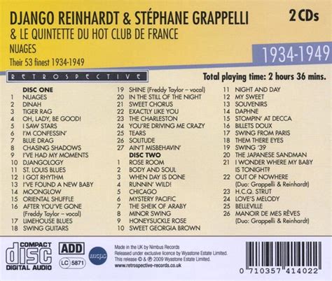 Django Reinhardt Stephane Grappelli Nuages 2 CD Django Reinhardt