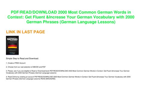 Ppt Pdf Read Download 2000 Most Common German Words In Context Get