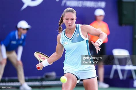 Diane Parry Of France Returns A Shot During Womens Singles Round Of