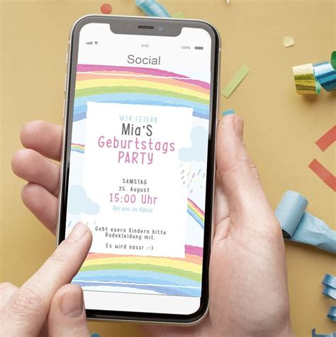 Digital Birthday Invitation Card Whatsapp Email Or To Print Party