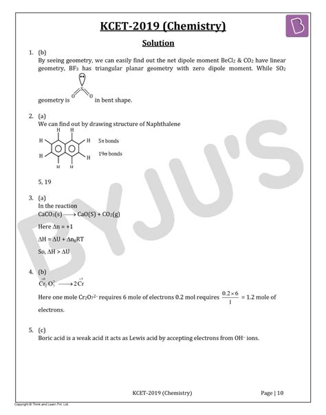 Kcet 2019 Chemistry Question Paper With Solutions Download Pdf