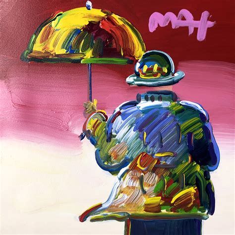 Umbrella Man On Red By Peter Max Onessimo Fine Art