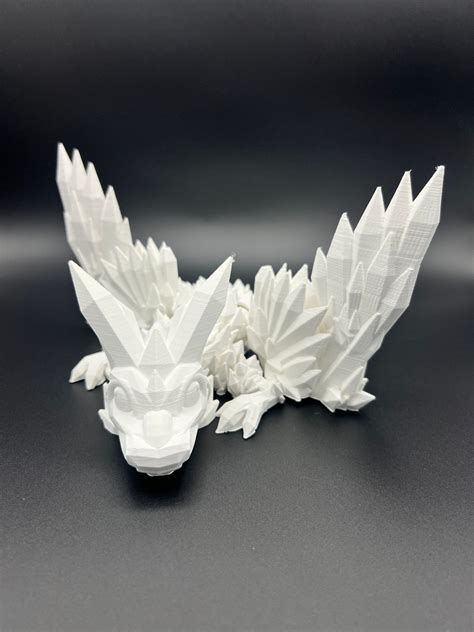 Crystal Winged Dragon Articulated D Printed Decor By Etsy