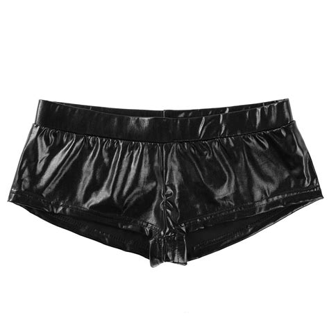 Short Sexy Pour Femmes Similicuir Aspect Verni Wetlook Pantalon Chaud