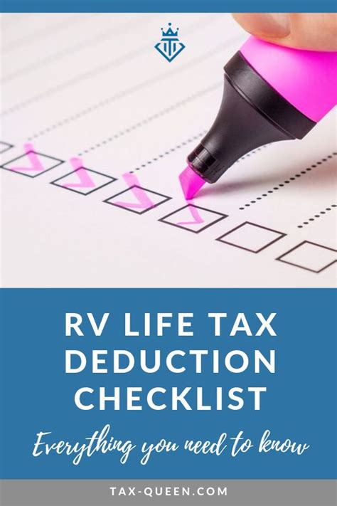 Rv Life Tax Deduction Checklist Get Everything You Need To Know Before You File Your Taxes