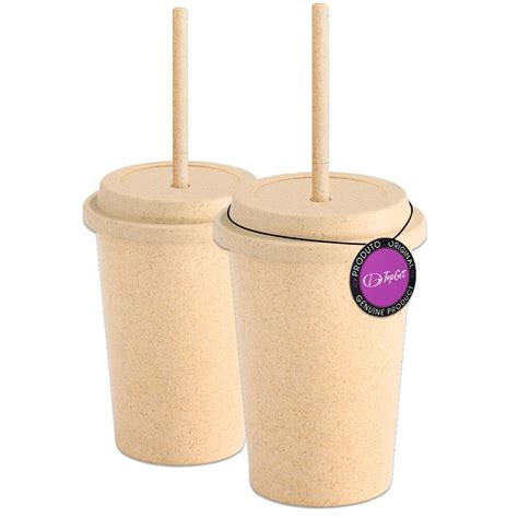 Comprar Kit 2x Copo em Fibra de Bambu Canudo Retrátil 450 ml Grain