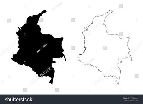 Colombia Map Blank Map Colombia South Stock Vector Royalty Free