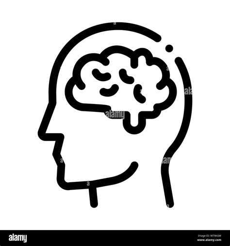 Human Brain In Man Silhouette Mind Vector Icon Stock Vector Image And Art