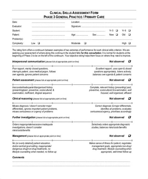 Free 11 Sample Skills Assessment Forms In Pdf Ms Word Excel