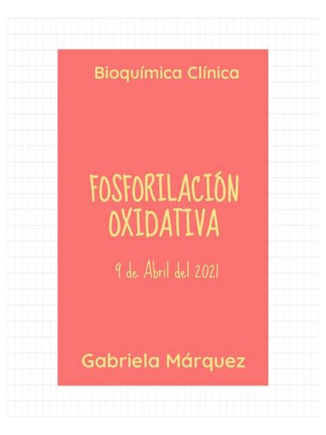 Fosforilaci N Oxidativa Bioquimica Gabs Medstudy Udocz