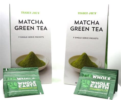 trader joes matcha green tea  pack  single serve packets