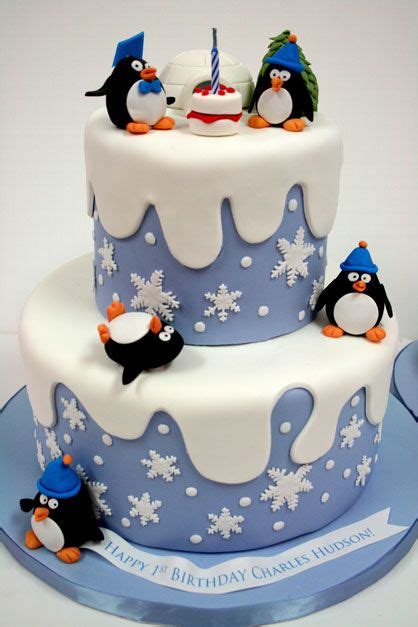 Happy Birthday Penguin Cake