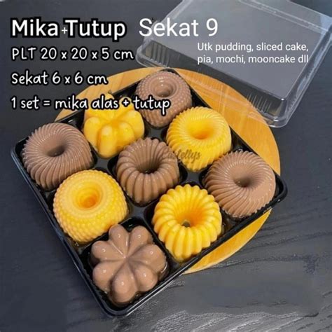 Jual Mika Tray Tutup Sekat Mika Kemasan Puding Mini Box Pudding