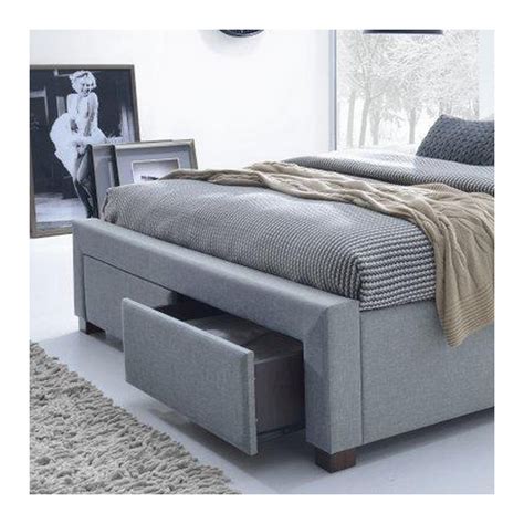 Lit Moderne En Tissu Gris Avec Sommier X Cm Chez So Inside