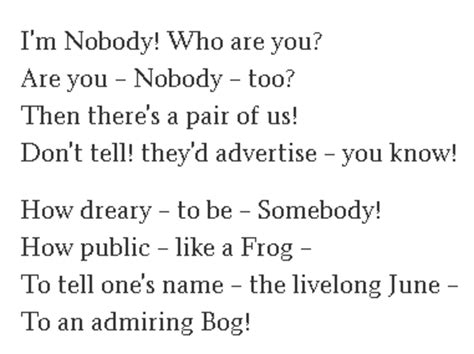 Analysis Of I M Nobody Who Are You By Emily Dickinson Owlcation