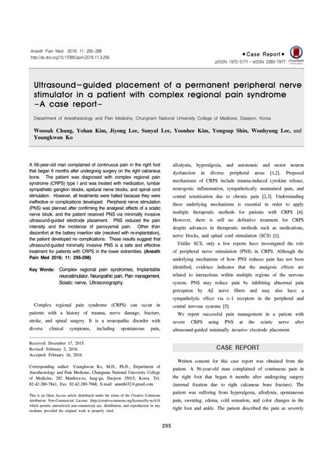 PDF Ultrasound Guided Placement Of A Permanent Peripheral Nerve