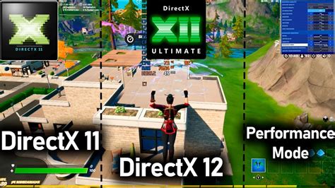 Fortnite Directx 11 Vs Directx 12 Vs Performance Mode Fps Comparison