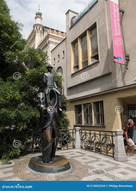 Statue Of Franz Kafka Jewish Quarter Of Prague Czech Republic