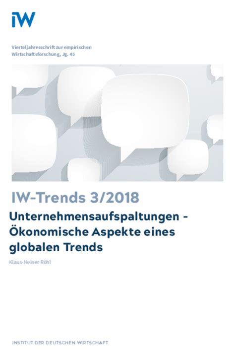 Unternehmensaufspaltungen Konomische Aspekte Eines Globalen Trends