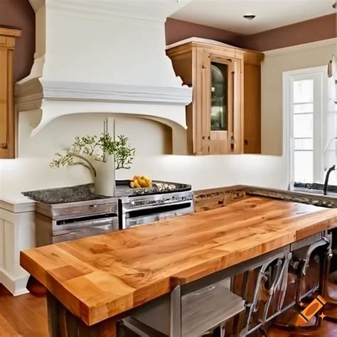 Butcher Block Kitchen Island Countertops On Craiyon